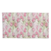 赤面ピンクウォーターカラーローズバッド 枕カバー (裏面-右)