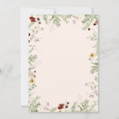 赤面ピンクウォーターカラーワイルドフラワーベビーブランチ 招待状 (裏面)