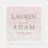 赤面ピンクウォーターカラーワイルドフラワー結婚ズ スタンダードランチョンナプキン (正面)