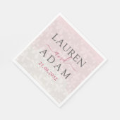 赤面ピンクウォーターカラーワイルドフラワー結婚ズ スタンダードランチョンナプキン (角)