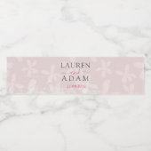 赤面ピンクウォーターカラーワイルドフラワー結婚ズ ペットボトルラベル (シングルラベル)