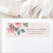 赤面ピンクウォーターカラー差出人住所 ラベル (インサイチュ)