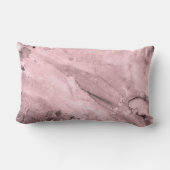 赤面ピンクウォーターカラー抽象芸術 ランバークッション (裏面)