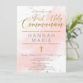 赤面ピンクウォーターカラー招待状 招待状 (スタンド正面)