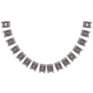 赤面ピンクウォーターカラー紙吹雪結婚ズフォーエバー バンティングフラッグ