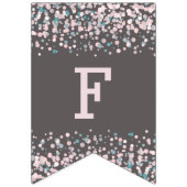 赤面ピンクウォーターカラー紙吹雪結婚ズフォーエバー バンティングフラッグ (第2の旗)