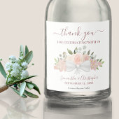 赤面ピンクウォーターカラー結婚ブーケありがとう リキュールボトルラベル