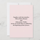 赤面ピンクウォーターカラー結婚式招待状 招待状 (裏面)