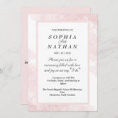 赤面ピンクウォーターカラー結婚式招待状 招待状 (正面/裏面)