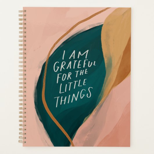 赤面ピンクウォーターカラー自然感謝 プランナー手帳 (正面)