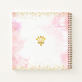 赤面ピンクウォーターカラー金ゴールドキンセアニラゲストブック ノートブック (裏面)