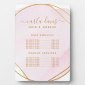 赤面ピンクウォーターカラー金ゴールドサロン価格メニュープラーク フォトプラーク (正面)