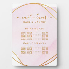 赤面ピンクウォーターカラー金ゴールドサロン価格メニュープラーク フォトプラーク