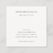 赤面ピンクウォーターカラー金ゴールドサークルフローラリース スクエア名刺 (裏面)