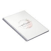 赤面ピンクウォーターカラー金ゴールドサークルフローラリース ノートブック (右側)