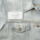 赤面ピンクウォーターカラー金ゴールドサークルフローラリース 名札 (インサイチュ)