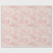 赤面ピンクウォーターカラー金ゴールドハート ラッピングペーパー (フラット)