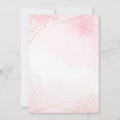 赤面ピンクウォーターカラー金ゴールド30歳の誕生日パーティー 招待状 (裏面)