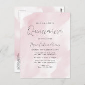 赤面ピンクウォーターカラー15誕生日キンセアニェラ ポストカード (正面/裏面)