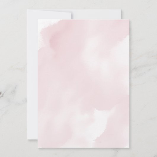 赤面ピンクウォーターカラー15誕生日キンセアニラ 招待状 (裏面)