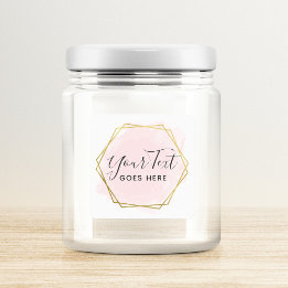 赤面ピンクウォーターカラー&モダン金ゴールド幾何学的シック スクエアシール