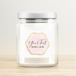 赤面ピンクウォーターカラー&モダン金ゴールド幾何学的シック スクエアシール