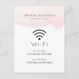 赤面ピンクウォーターカラーWi-Fi看板はがき ポストカード