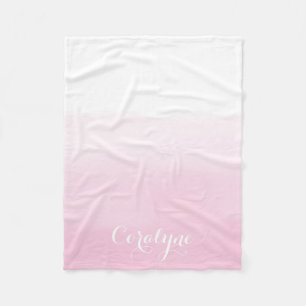 赤面ピンクウォーターグラデーション色パーソナライズされた フリースブランケット