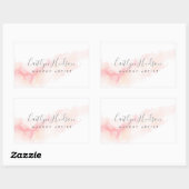 赤面ピンクウォーターフェミニンカラー名刺 長方形シール (シート)