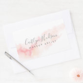 赤面ピンクウォーターフェミニンカラー名刺 長方形シール (封筒)