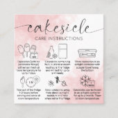 赤面ピンクウォーターブラシケスティクルベーカリー気にガイド スクエア名刺 (正面)