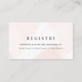 赤面ピンクウォーター結婚カラーのギフトレジストリ エンクロージャーカード (正面)