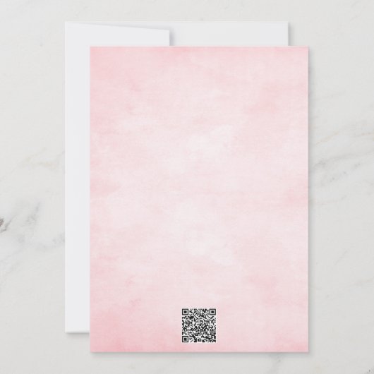 赤面ピンクウォーター結婚カラーズドレスブライダルシャワー 招待状 (裏面)