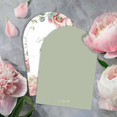 赤面ピンクウォーター結婚カラーフローラのアーチ 招待状