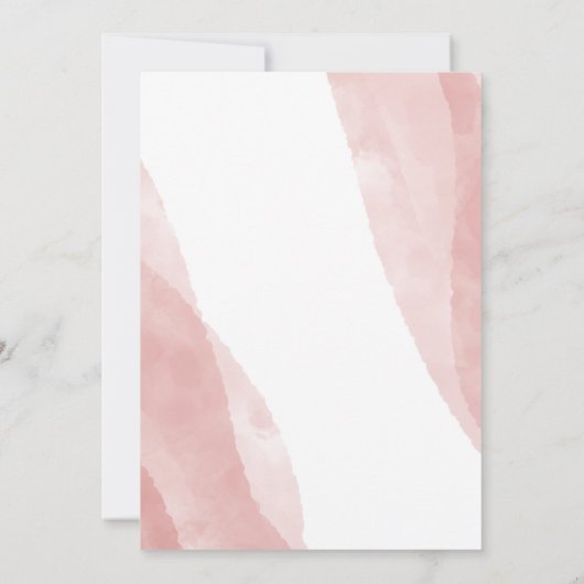 赤面ピンクウォーター結婚カラー 招待状 (裏面)