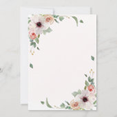 赤面ピンクウォーター色かわいらしフローラ結婚ズ 招待状 (裏面)