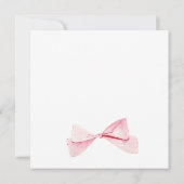 赤面ピンクウォーター色のリボン女の子ベビーシャワー 招待状 (裏面)