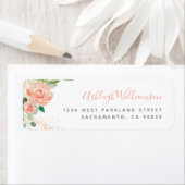 赤面ピンクウォーター色の牡丹ユーカリ緑 ラベル (インサイチュ)