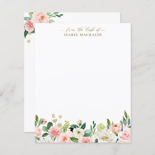 赤面ピンクウォーター色パーソナライズされたフローラ書ズ (正面/裏面)