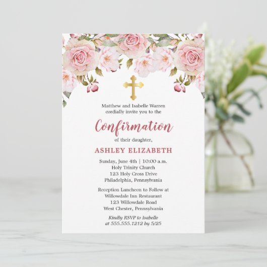 赤面ピンクウォーター色フローラガール確認 招待状 (スタンド正面)