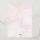 赤面ピンクウォーター色フローラガール確認 箔招待状 (裏面)