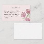 赤面ピンクウォーター色フローラキッドフリー結婚ズカード エンクロージャーカード (正面/裏面)