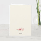 赤面ピンクウォーター色フローラクリスマスツリー折り畳み シーズンカード (裏面)