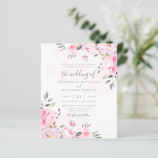 赤面ピンクウォーター色フローラ牡丹ウェディングアクト (スタンド正面)