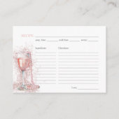 赤面ピンクウォーター色ブライダルシャワーレシピ要求 エンクロージャーカード (裏面)