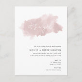 赤面ピンクウォーター色ベビーシャワーバイメール招待状 シーズンポストカード (正面)