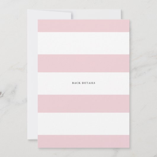 赤面ピンクウォーター色牡丹かわいらし赤ちゃんシャワー 招待状 (裏面)