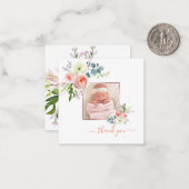 赤面ピンクウォーター色牡丹ベビーありがとう ノートカード (正面/裏面インサイチュ)