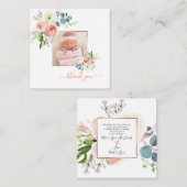 赤面ピンクウォーター色牡丹ベビーありがとう ノートカード (正面/裏面)