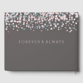 赤面ピンクウォーター色紙吹雪結婚ズモノグラム ゲストブック (裏面)